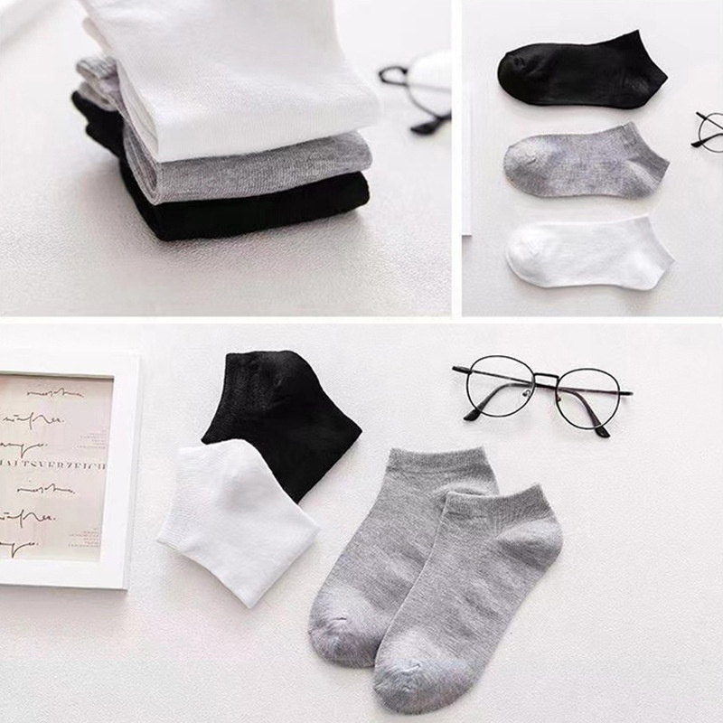 Cheap Low Cut Ankle Socks Mens Business Socks Wholesale Bulk Production Disposable Black White Gray High Quality Custom Socks