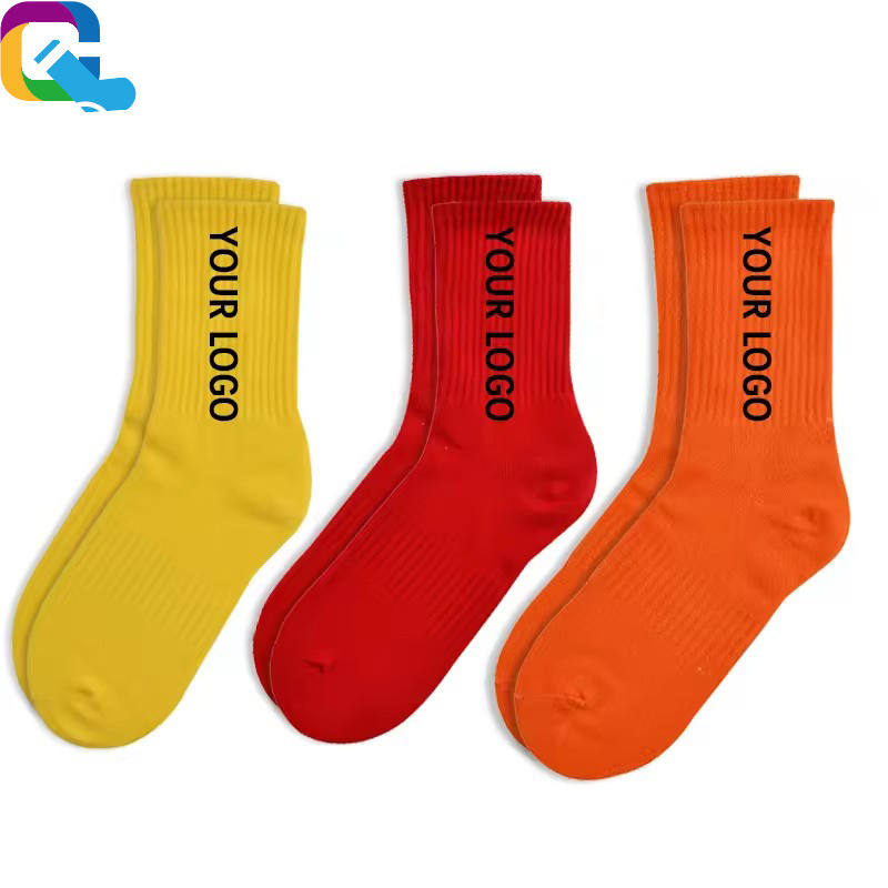 Elite Wholesale Men's Basketball High Socks Solid Color Cotton Sportswear Custom Bottom Woven Technique Fashion OEM Sports Socks