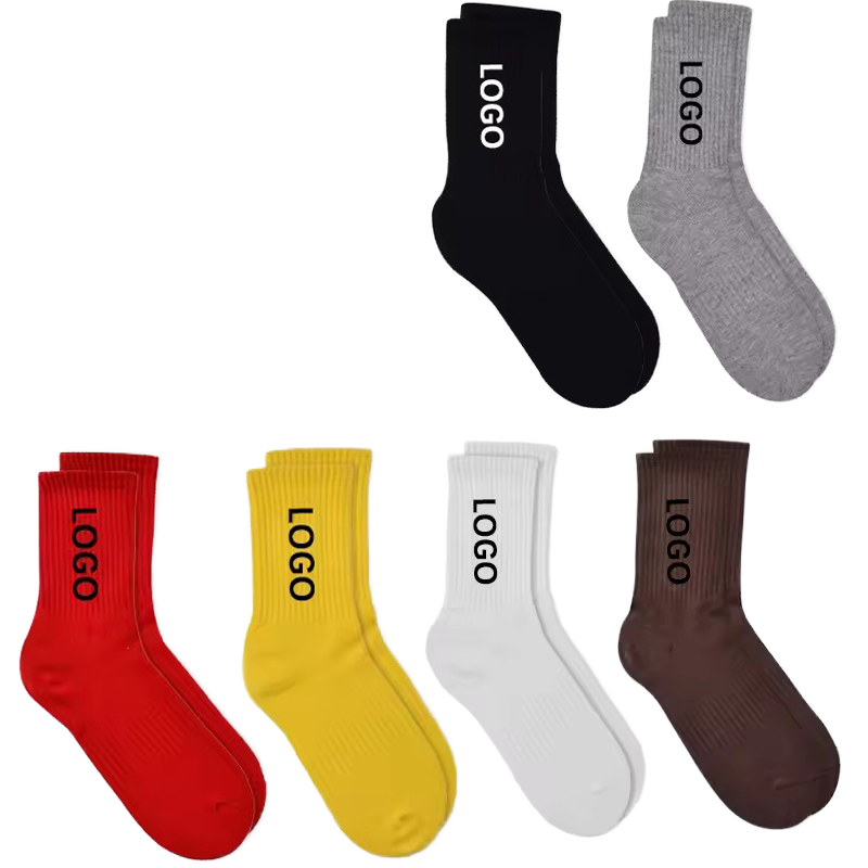 Elite Wholesale Men's Basketball High Socks Solid Color Cotton Sportswear Custom Bottom Woven Technique Fashion OEM Sports Socks