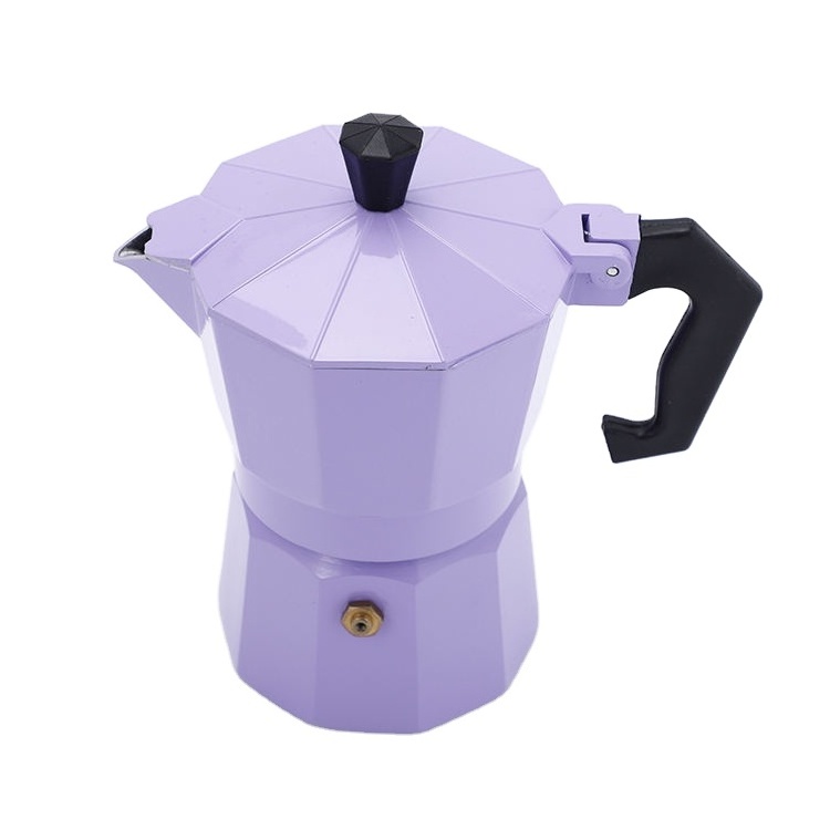 Custom Logo Color Aluminum Moka Pot Stovetop Italian Coffee Maker Espresso Mocha Pot for Kahve