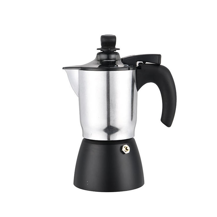 Easy-to-Clean Aluminum Moka Pot Newly Designed Manual Espresso Coffee Maker with Switch coffe pot