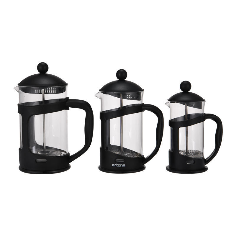 Hot Selling Portable BPA Free Plastic Coffee Maker with Lid Transparent Glass French Press for Convenient Coffee Brewing