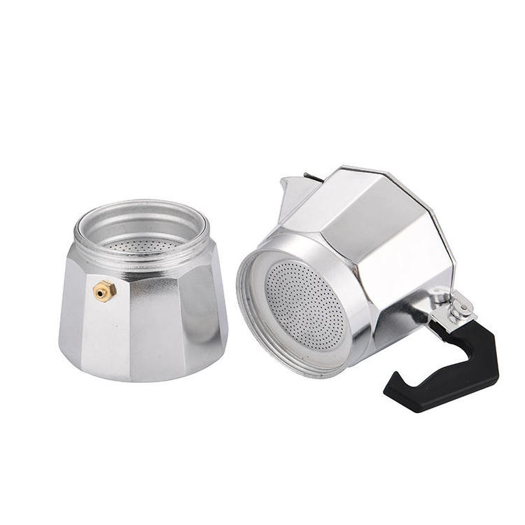 Aluminum Moka Pot Stovetop Espresso Coffee Maker with Stainless Steel Filter for Bulk Sales Manual Machine