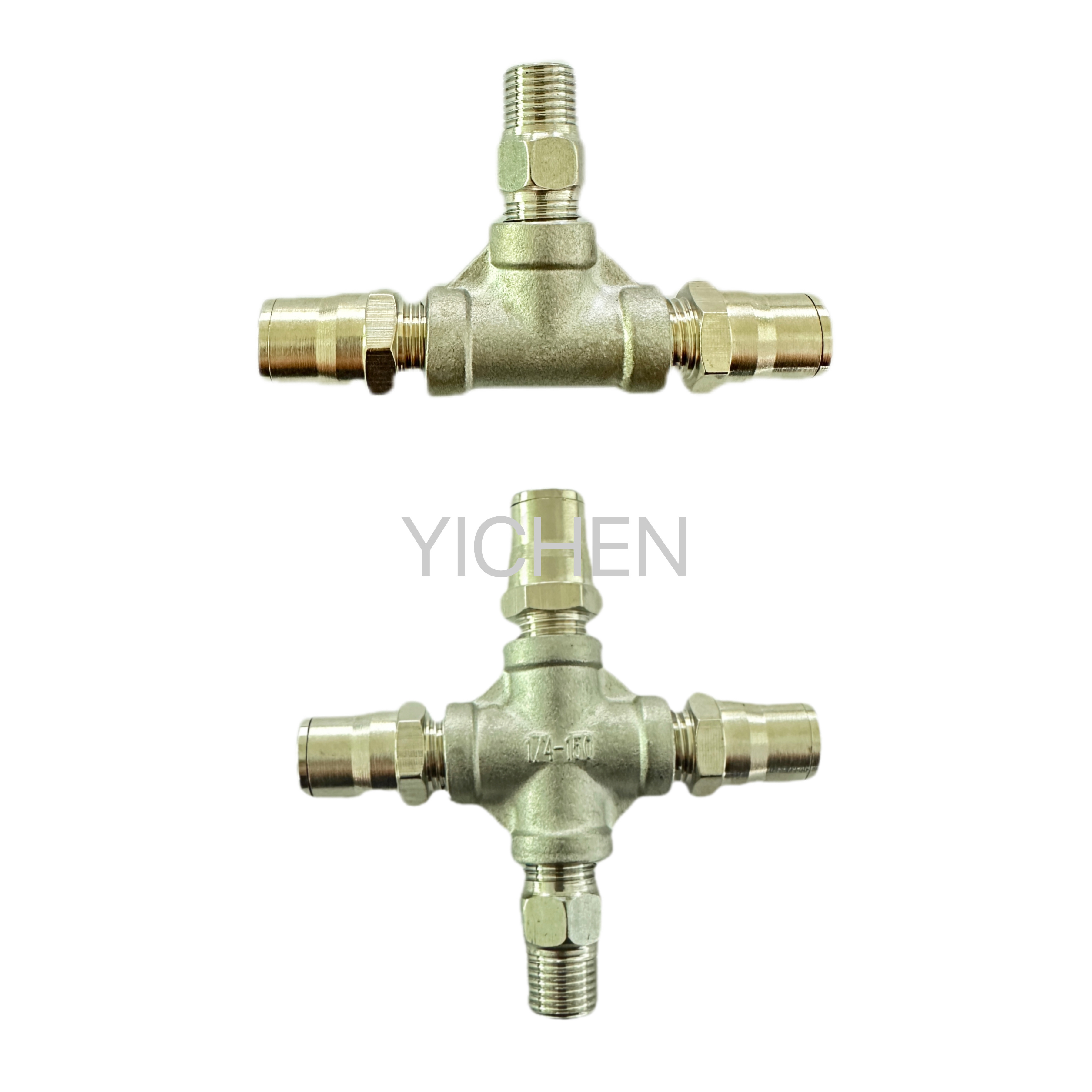 Brass connector with 3 spray Way for Misting system fog machine fittings 3 ways water out