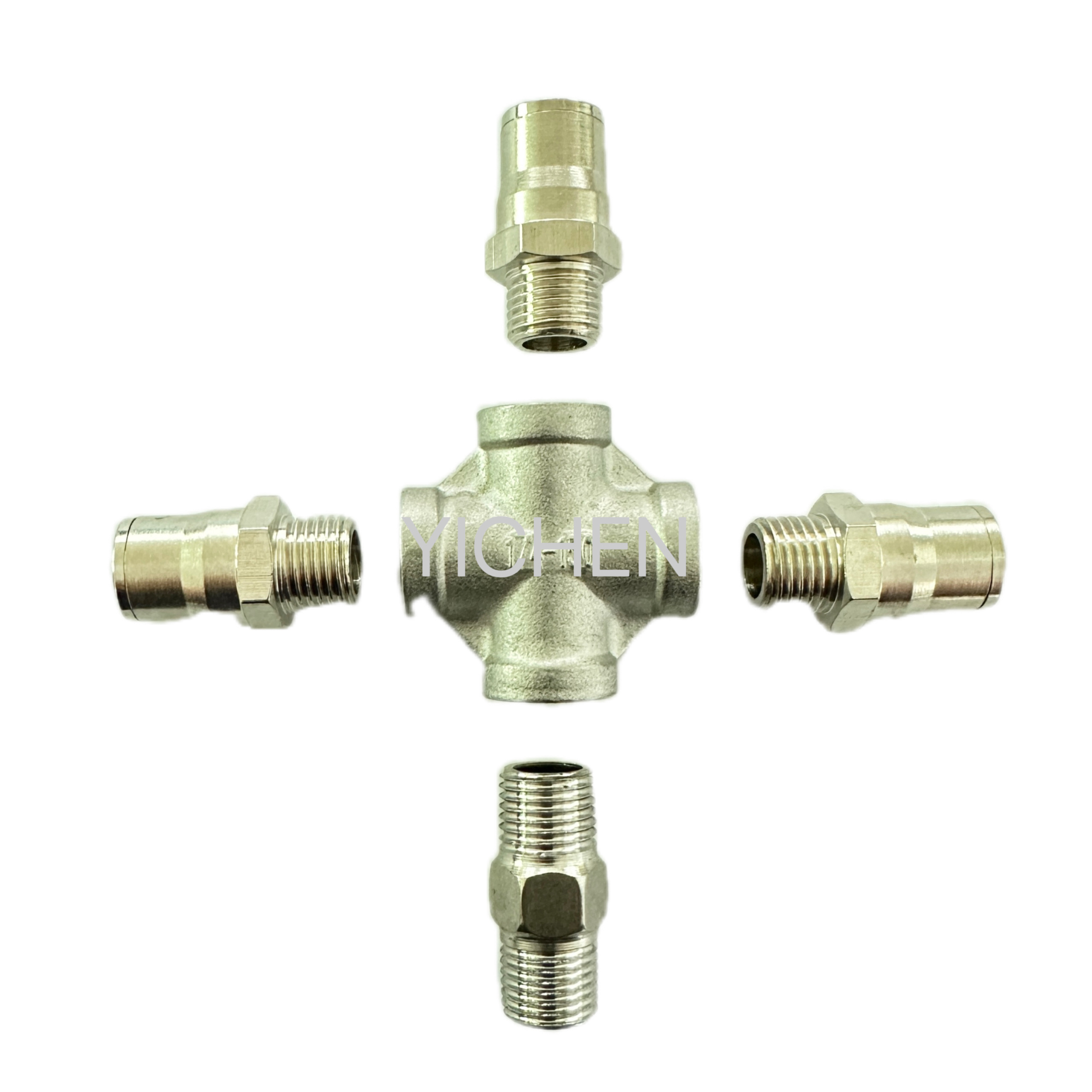 Brass connector with 3 spray Way for Misting system fog machine fittings 3 ways water out