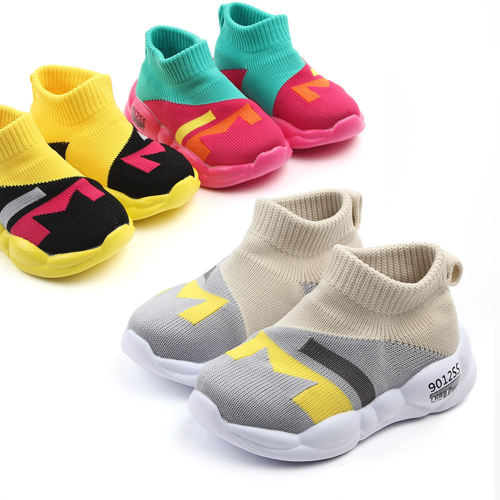 Wholesale  boys girls spring mesh  cotton socks baby shoes non-slip soft rubber soles Sneaker Breathable shoes