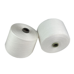 32S raw white polyester spun virgin compact siro yarn 100% polyester weaving knitting spun yarn