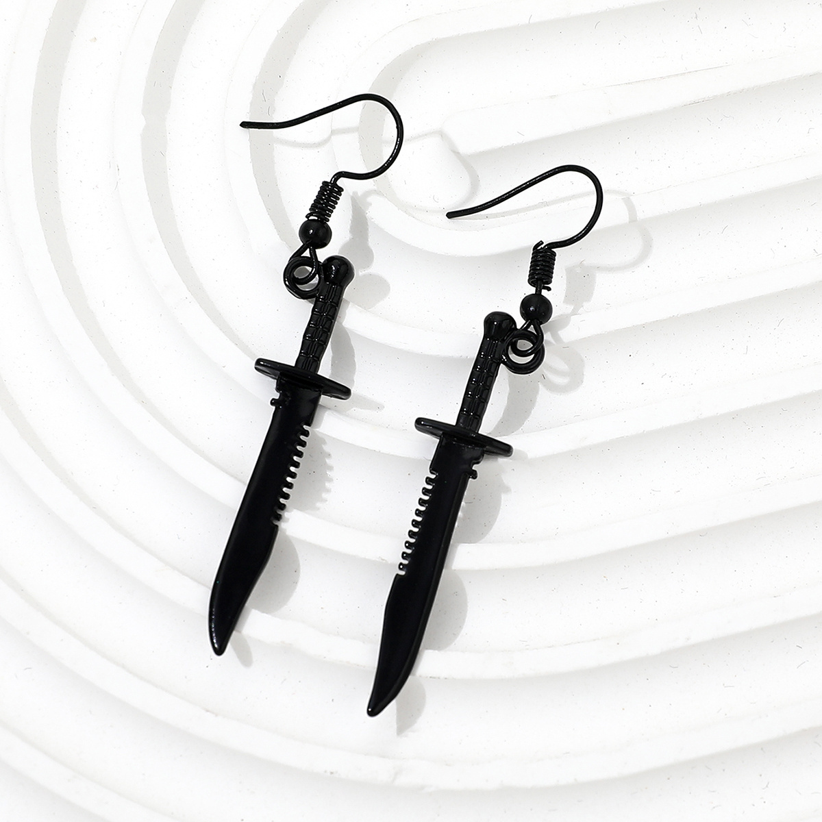 SinDlan Punk Style Antique Dagger Earrings Metal Sword Jewelry for Woman and Man