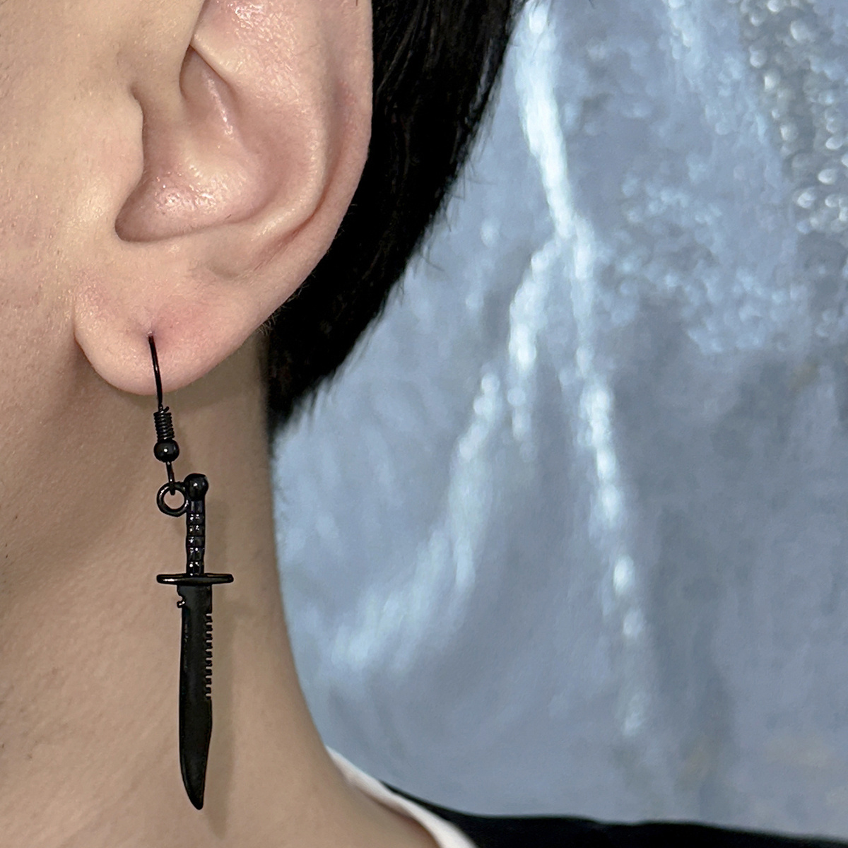 SinDlan Punk Style Antique Dagger Earrings Metal Sword Jewelry for Woman and Man