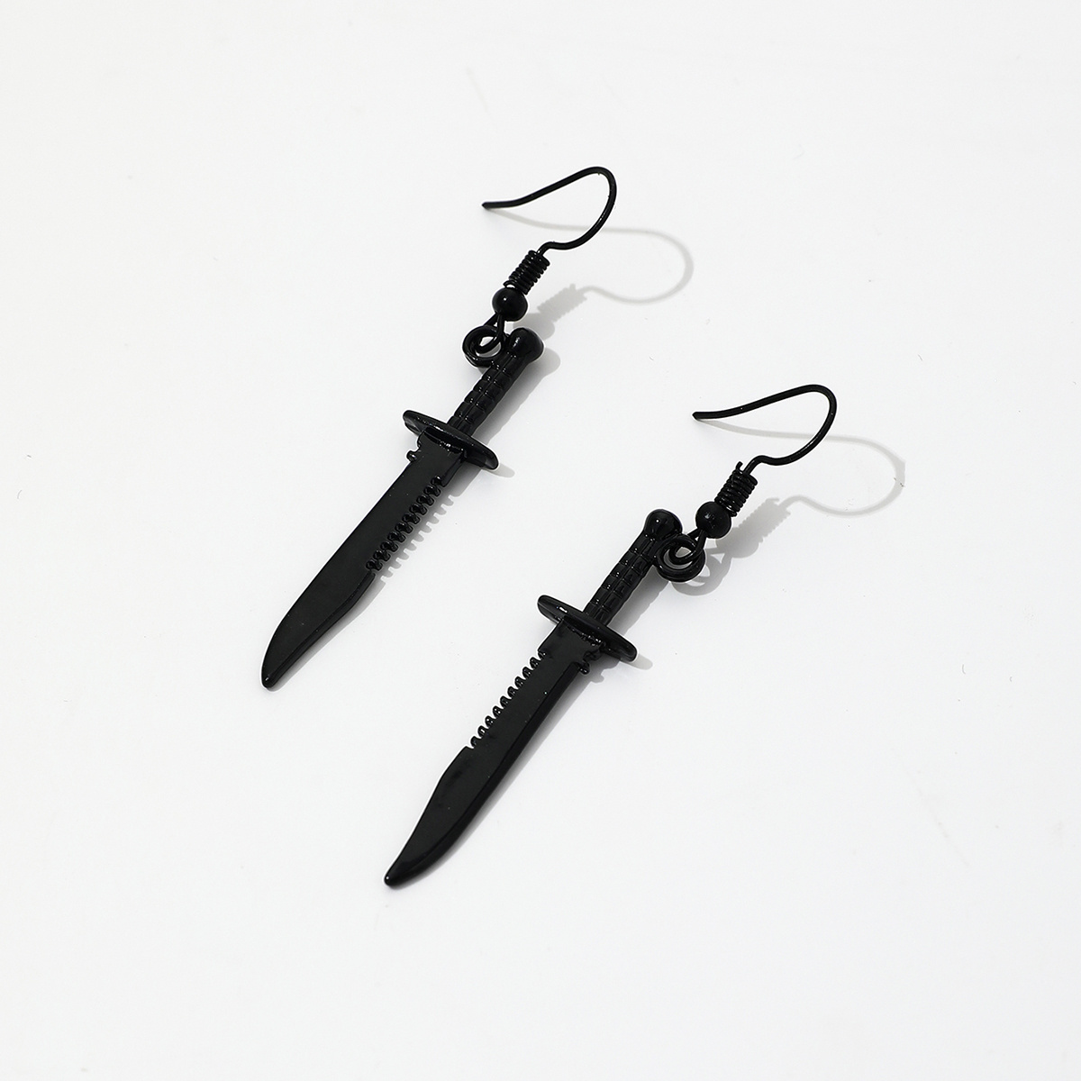 SinDlan Punk Style Antique Dagger Earrings Metal Sword Jewelry for Woman and Man