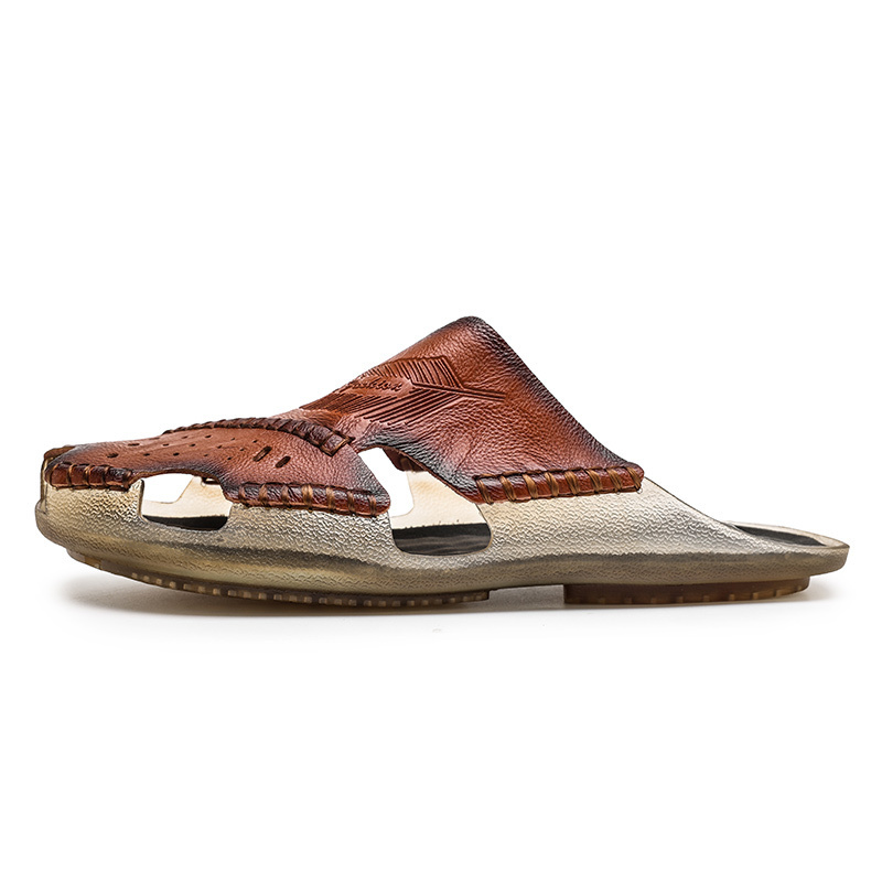 new designs sandals men arabic leather slippers