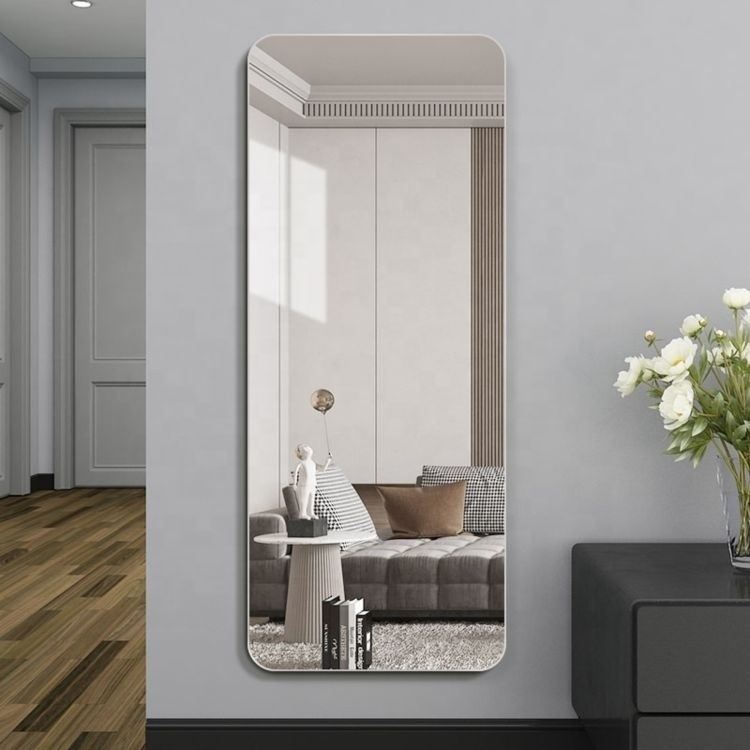 Mirror with metal frame mercury glass wall mirror body mirror