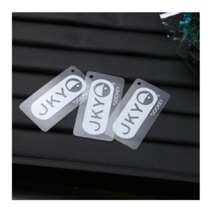 custom clothing waterproof pvc transparent clear hang tag