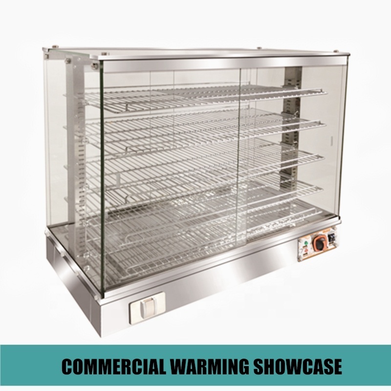 GLASS FLAME DESIGN FOOD SHOWCASE FOOD WARMER WITH DUAL USE MOISTURE OR NON MOISTURE