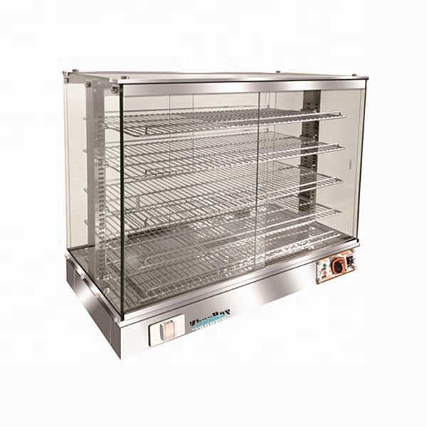 GLASS FLAME DESIGN FOOD SHOWCASE FOOD WARMER WITH DUAL USE MOISTURE OR NON MOISTURE