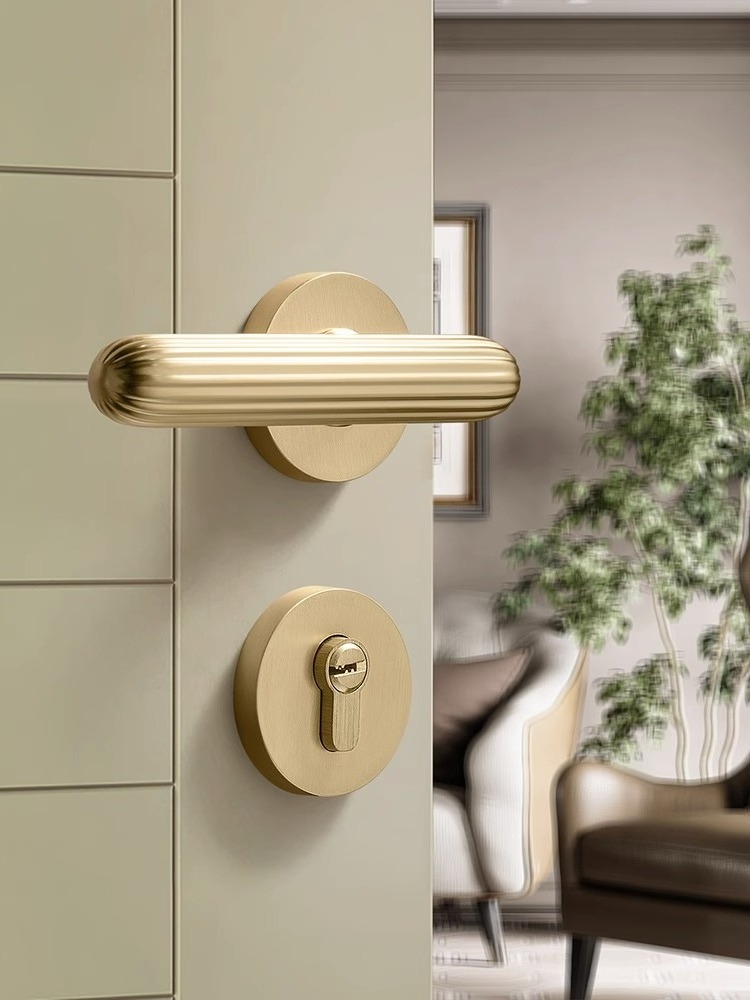 GSM 6030new modern silver brushed nickel luxury zinc alloy interior door handle bedroom toilet privacy lever door handle