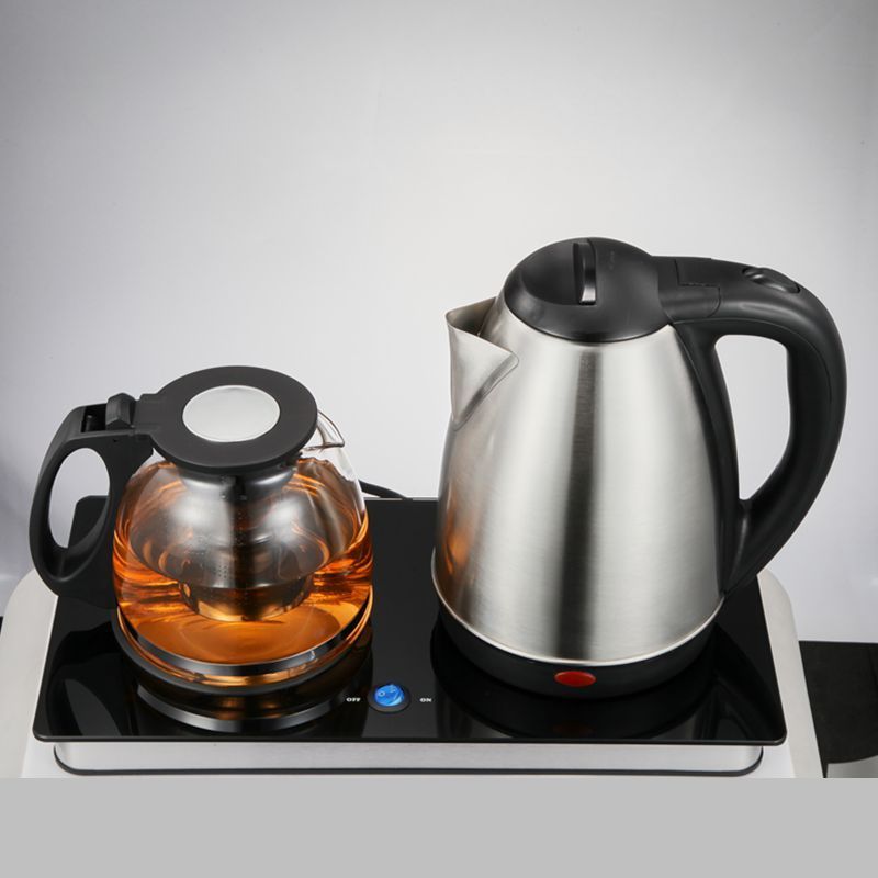 Factory Price Unique Design Pyrex  tea maker Glass Kettle 1.8l  Tea Coffee Maker double kettle stainless steel glass teapot set