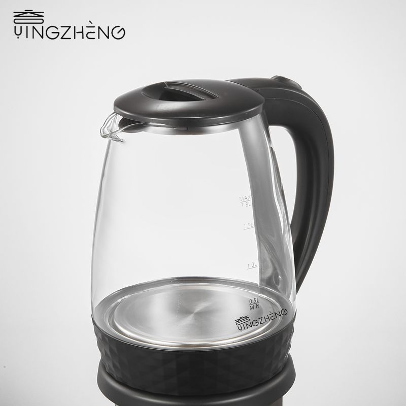 YINGHZHENG  custom wholesale high borosilicate glass teapot commercial hotel  electric kettle with blue led light