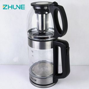 ZHUNE kitchen appliances portable tea kettle electric pot samovar tea maker blue LED Clear glass electric kettle