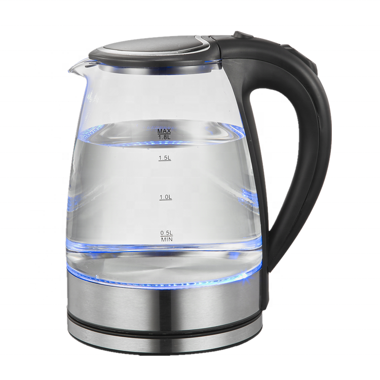 Kettles with Blue LED Light Water Heater Electric Kettle Small Order Household Glass Color Box Smart Digital Glass Kettle 1500