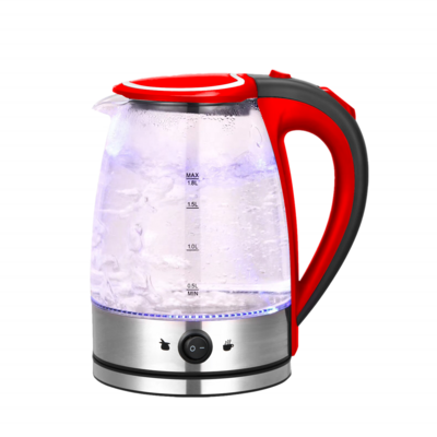 Best Buy Red Electric Kettle For Boiling Water 1500W Electric Kettle Glass Temperature Control