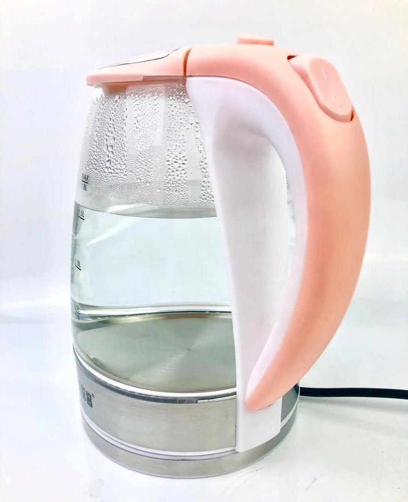 New Hot Selling Electric Jug Kettle With Cordless Glass Kettle And  Boil Dry Protection Pink Electric Glass Kettle