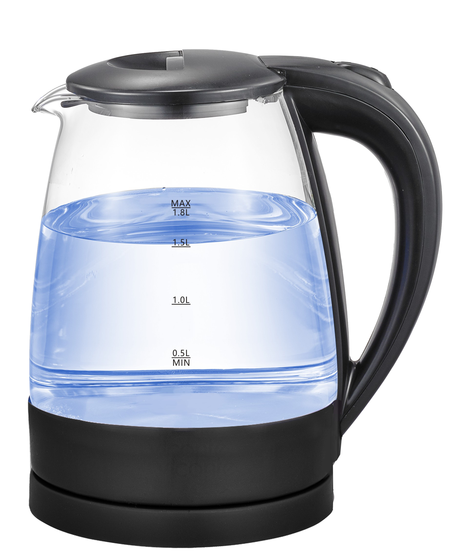 1.8L hotel electric glass Blue light kettle keep warm electric tea pot Glass Electric kettles Water BOIL Glass Teapot