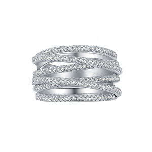 S925 sterling silver wide multi-layer line winding ring female simple fashion Joker temperament ring