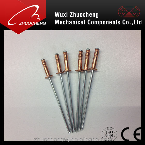 Manufacturer DIN7337 copper domed head blind rivets