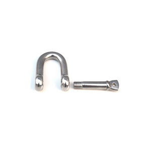 Stainless steel d shaped shackle with snag pin