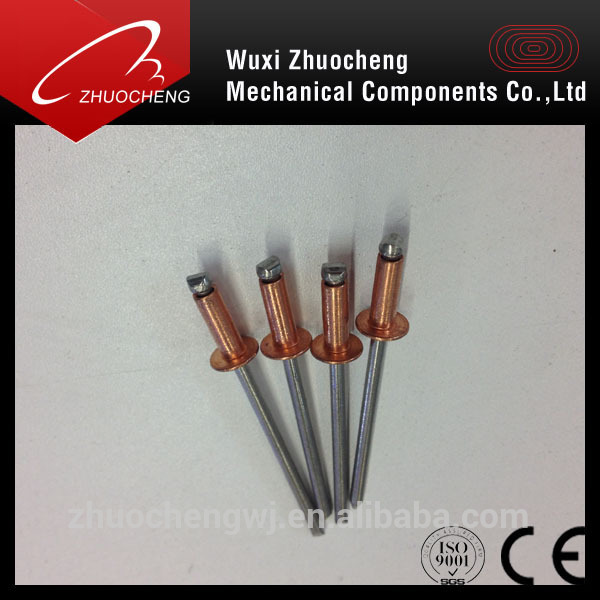 Manufacturer DIN7337 copper domed head blind rivets