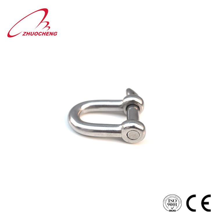 Stainless steel d shaped shackle with snag pin