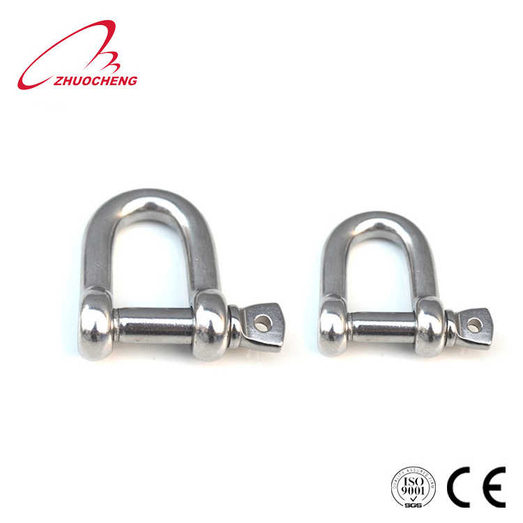 Stainless steel d shaped shackle with snag pin