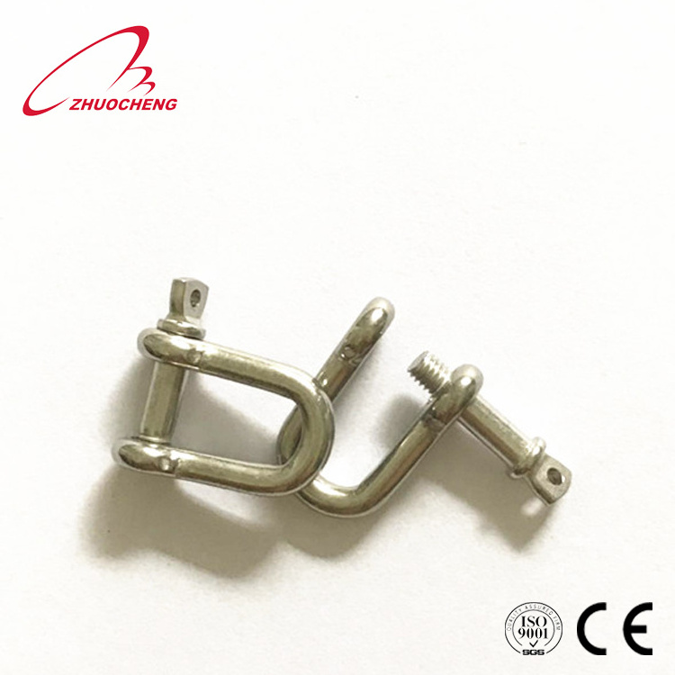 Stainless steel d shaped shackle with snag pin