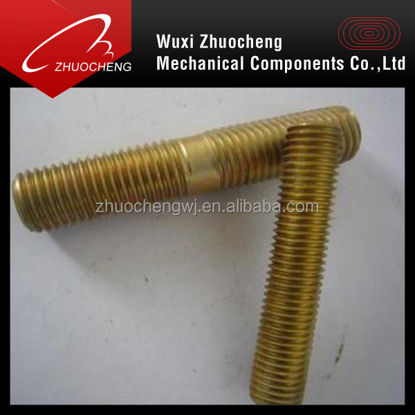 high strength yellow zinc plated b7 stud bolts with nuts