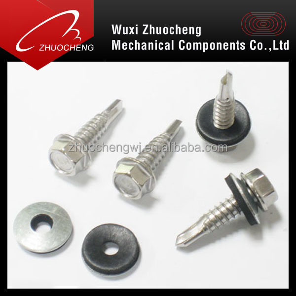 SS304 hex washer head self drilling screws with washer, sheet metal screw, tek screw