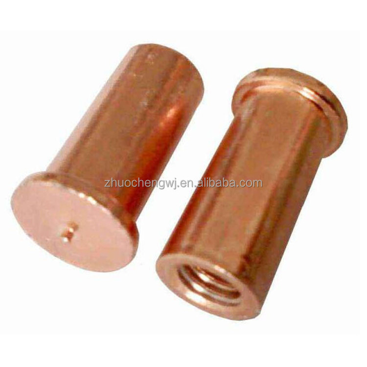 M6X20 Special half thread ISO13918 steel copper plated weld stud