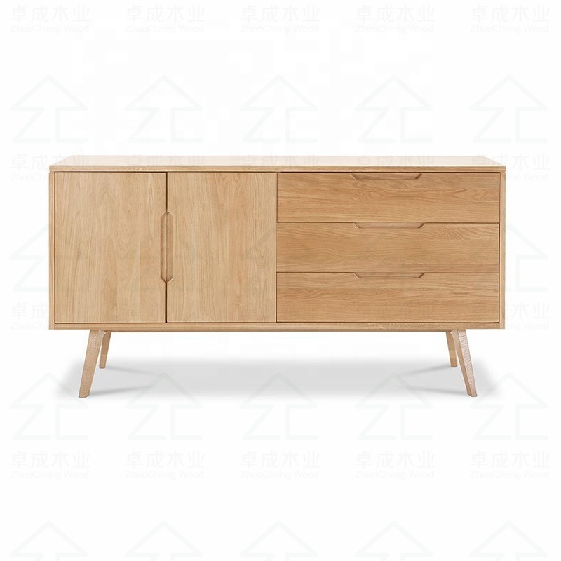 Scandinavian oak wood veneer furniture tv sideboard