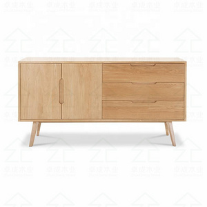 Scandinavian oak wood veneer furniture tv sideboard