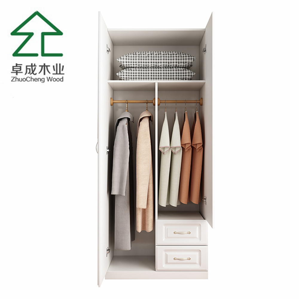 Cheap New Design 240 cm, 6 Door 2 Drawers Melamine Bedroom Wooden Plywood Wall Closet Organizer Wardrobe Closet