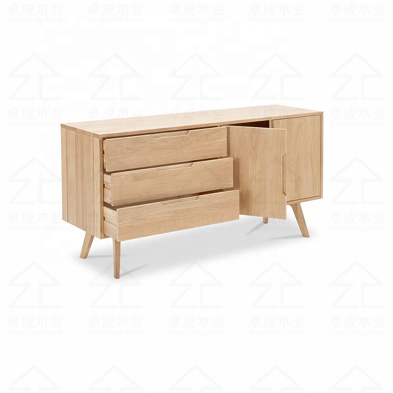 Scandinavian oak wood veneer furniture tv sideboard