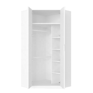 Sectional Corner Wardrobe Closet Home Corner Storage Cabinet Tall 2-Door Wood Corner Double Hanging Wall Mounted Custom wardrobe