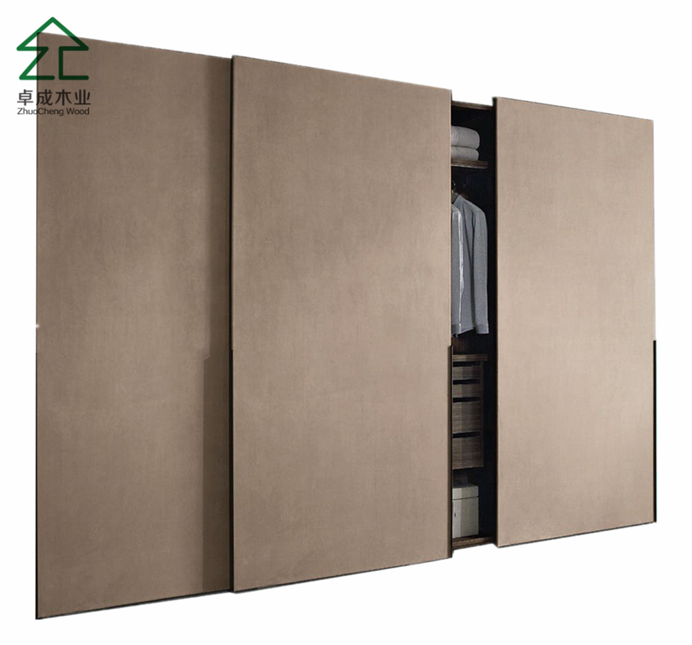 factory special offer customized eco-leather wardrobe with sliding doors freestanding wardrobe armoire closet bedroom furniture