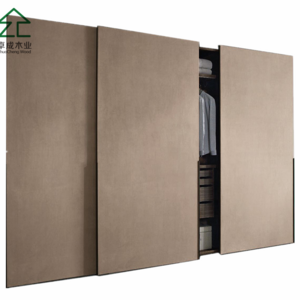 factory special offer customized eco-leather wardrobe with sliding doors freestanding wardrobe armoire closet bedroom furniture