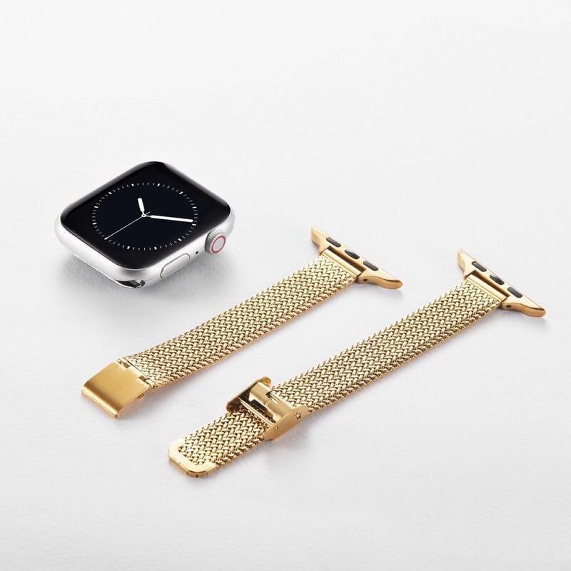 Suitable for Apple Watch1-9 series universal strap metal small waist stainless steel wheat ear mesh strap