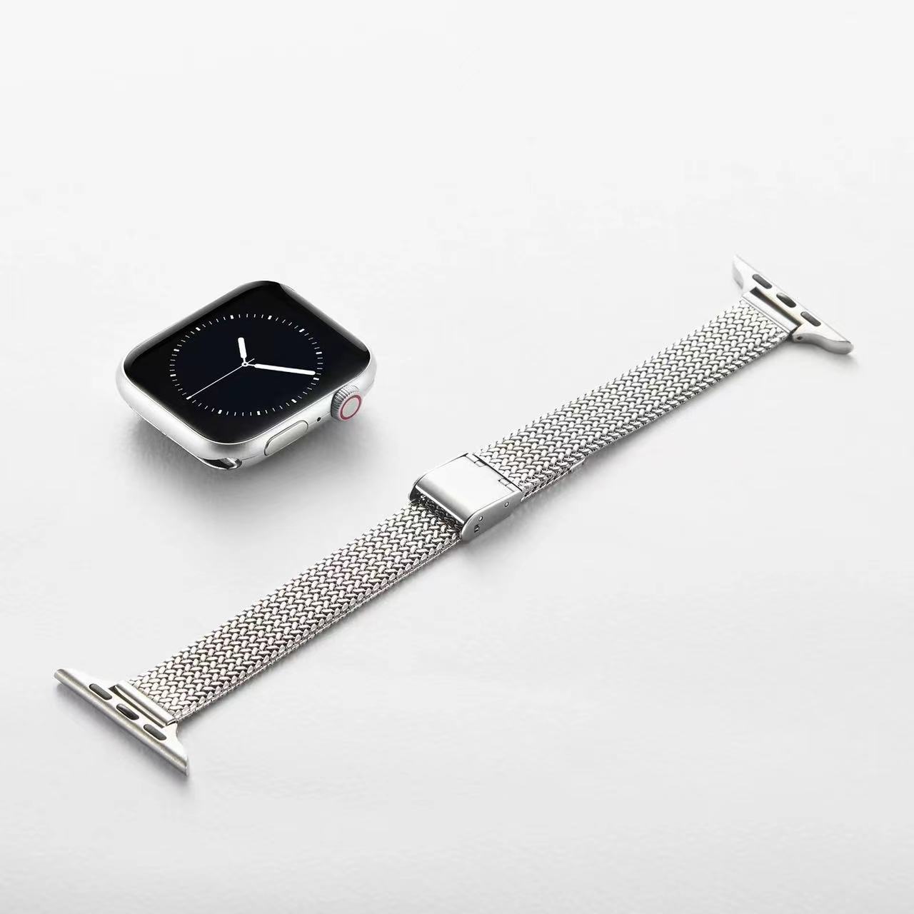 Suitable for Apple Watch1-9 series universal strap metal small waist stainless steel wheat ear mesh strap