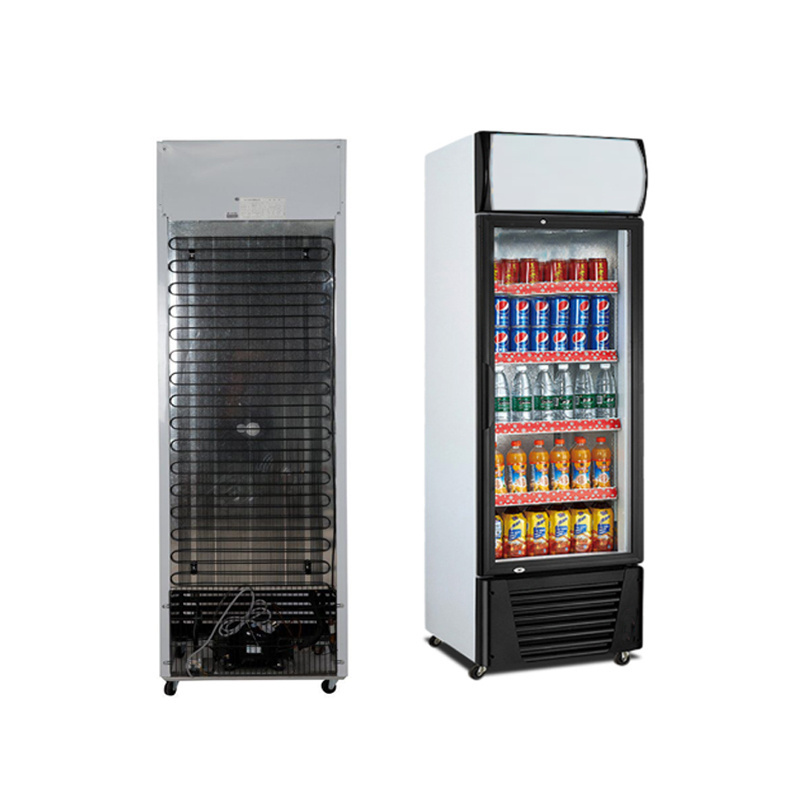 Commercial upright  beverage cooler fresh vegetable freezer drinks fridge with lock and key