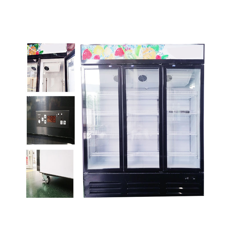 Supermarket freezer cabinet vertical Commercial Glass Door Display Showcase Freezer