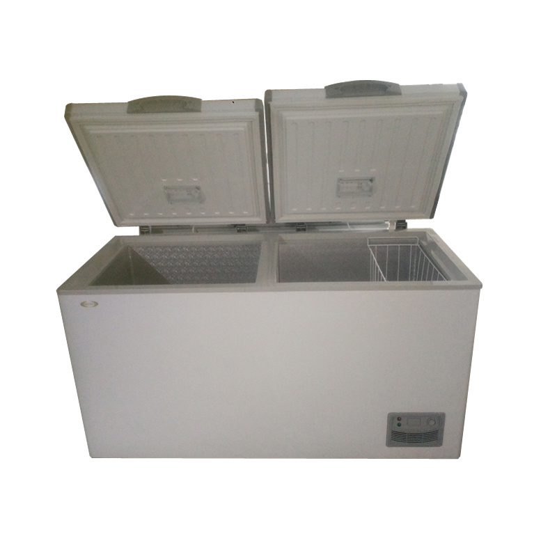 400L commercial double temperature folding top lid chest fridge freezer