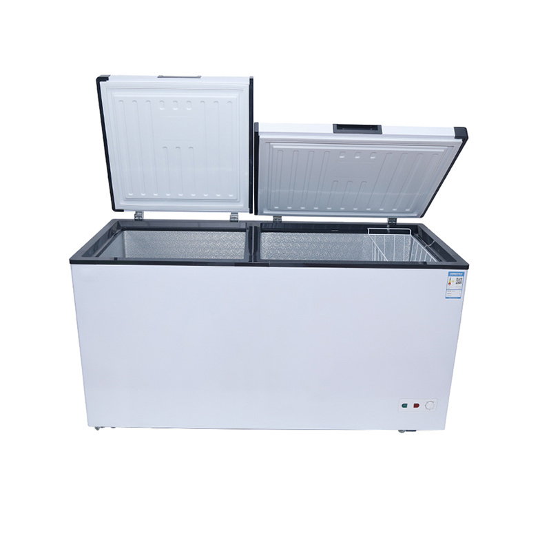 400L commercial double temperature folding top lid chest fridge freezer